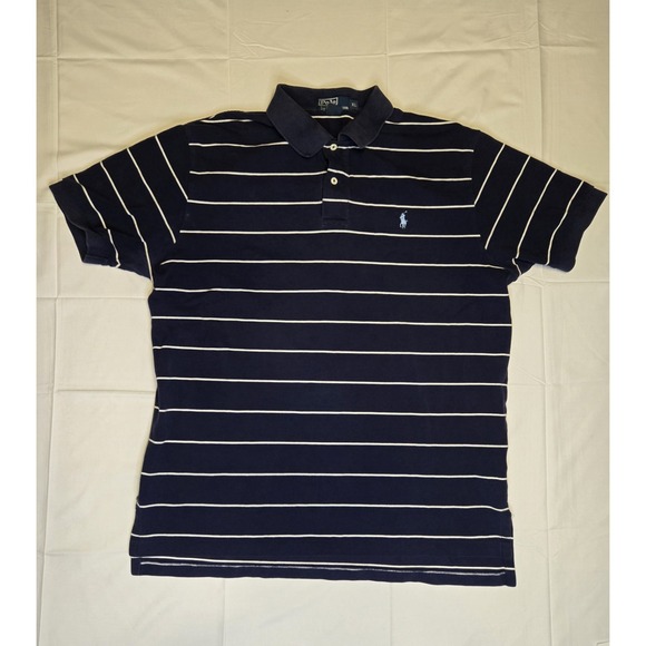 Polo Ralph Lauren Other - Polo Ralph Lauren Polo Shirt Mens Extra Large Navy White‎ Striped Luxe Preppy